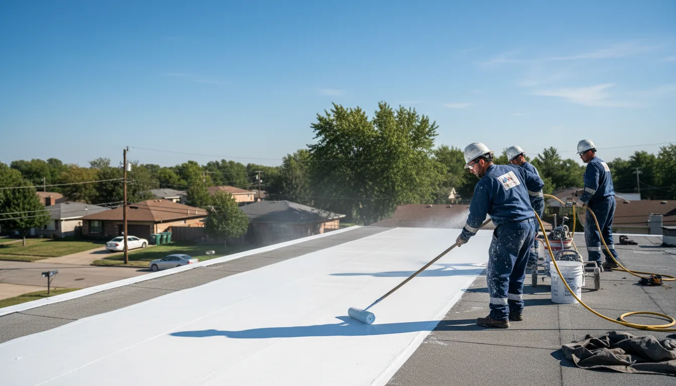 Commercial roof coating in Stevens, PA near me